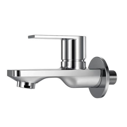 Bib Cock Short Body with Wall Flange Chrome